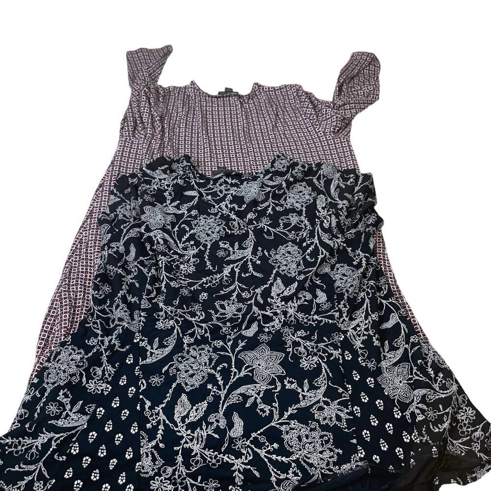 J. Jill Wherever collection set of 2 women's tunic tops geometric floral SZ MD - Picture 2 of 8